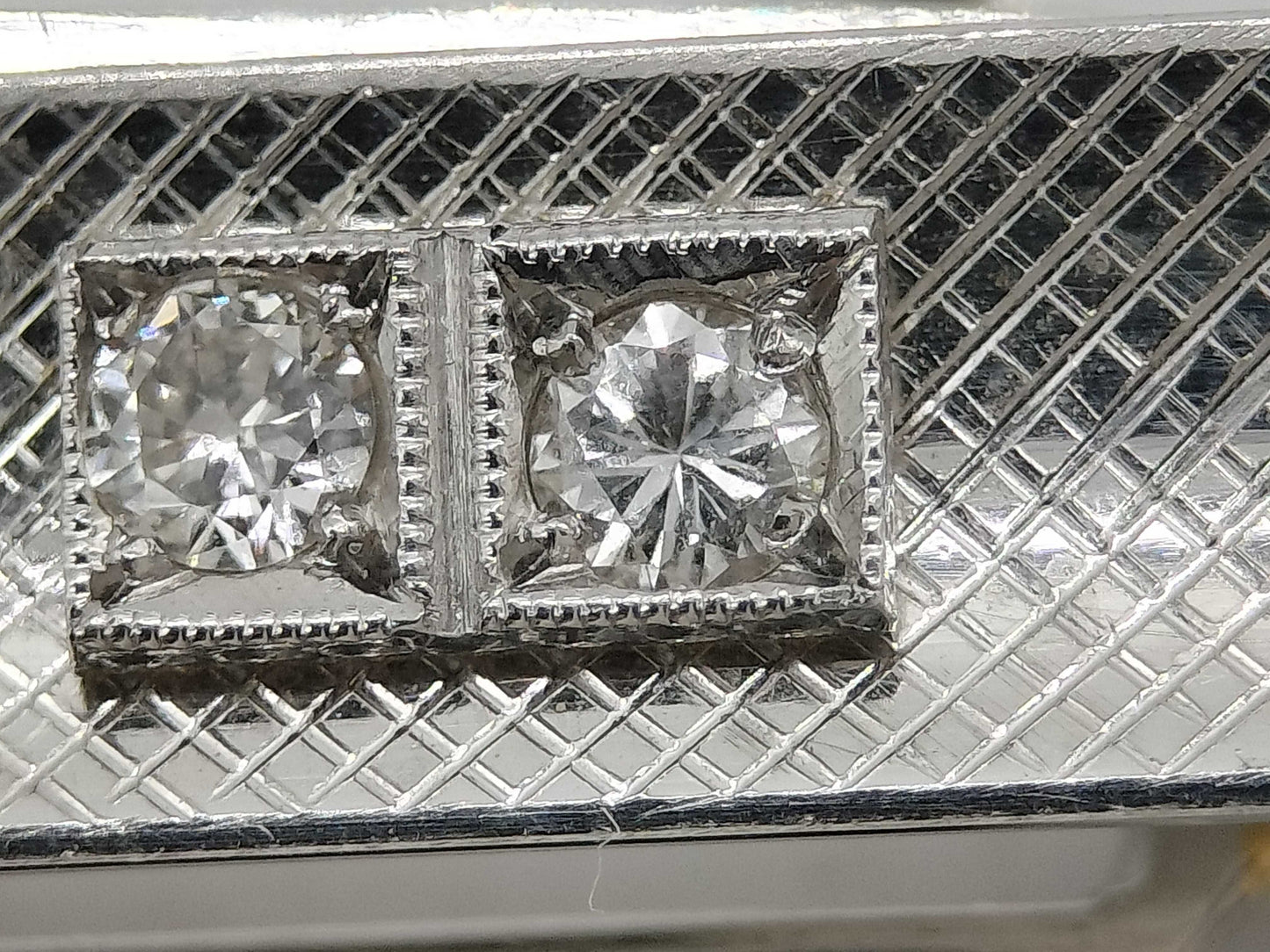 3-piece diamond PT900/PT850 23.1g Tie pin / cuff