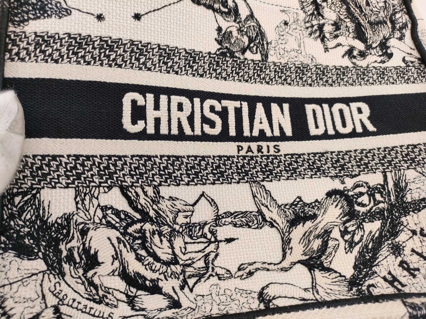 (10460_0337) Dior Embroidered Toile de Jouy Zodiac Handbag