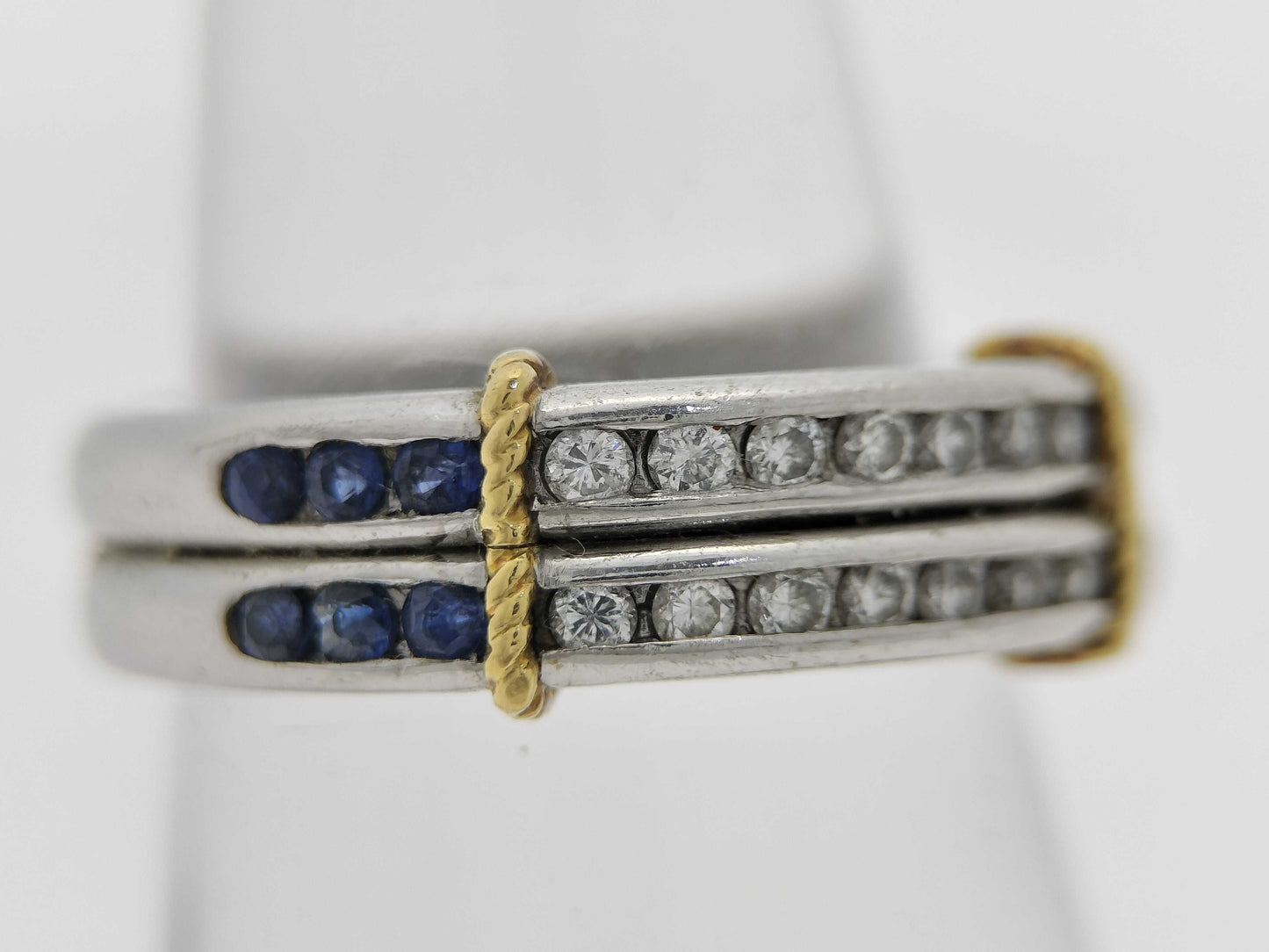 S 0.34ct D 0.22ct Pt900/K18 9.7g Ring