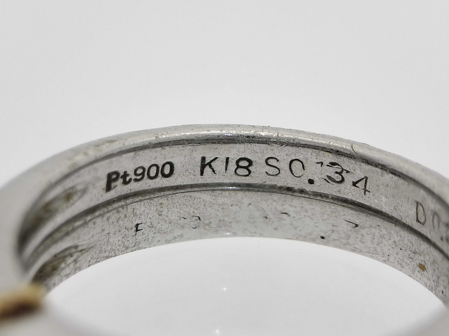 S 0.34ct D 0.22ct Pt900/K18 9.7g Ring