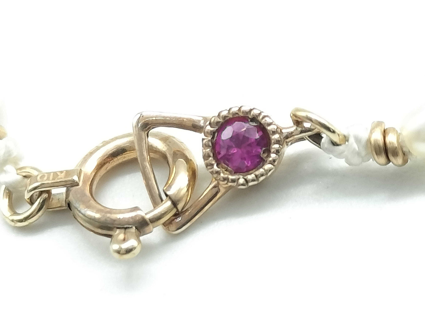 Ruby and Keshi Pearl, Diameter: Approx. 2.5mm, 1.9g, 10K Gold, Bracelet/Bangle