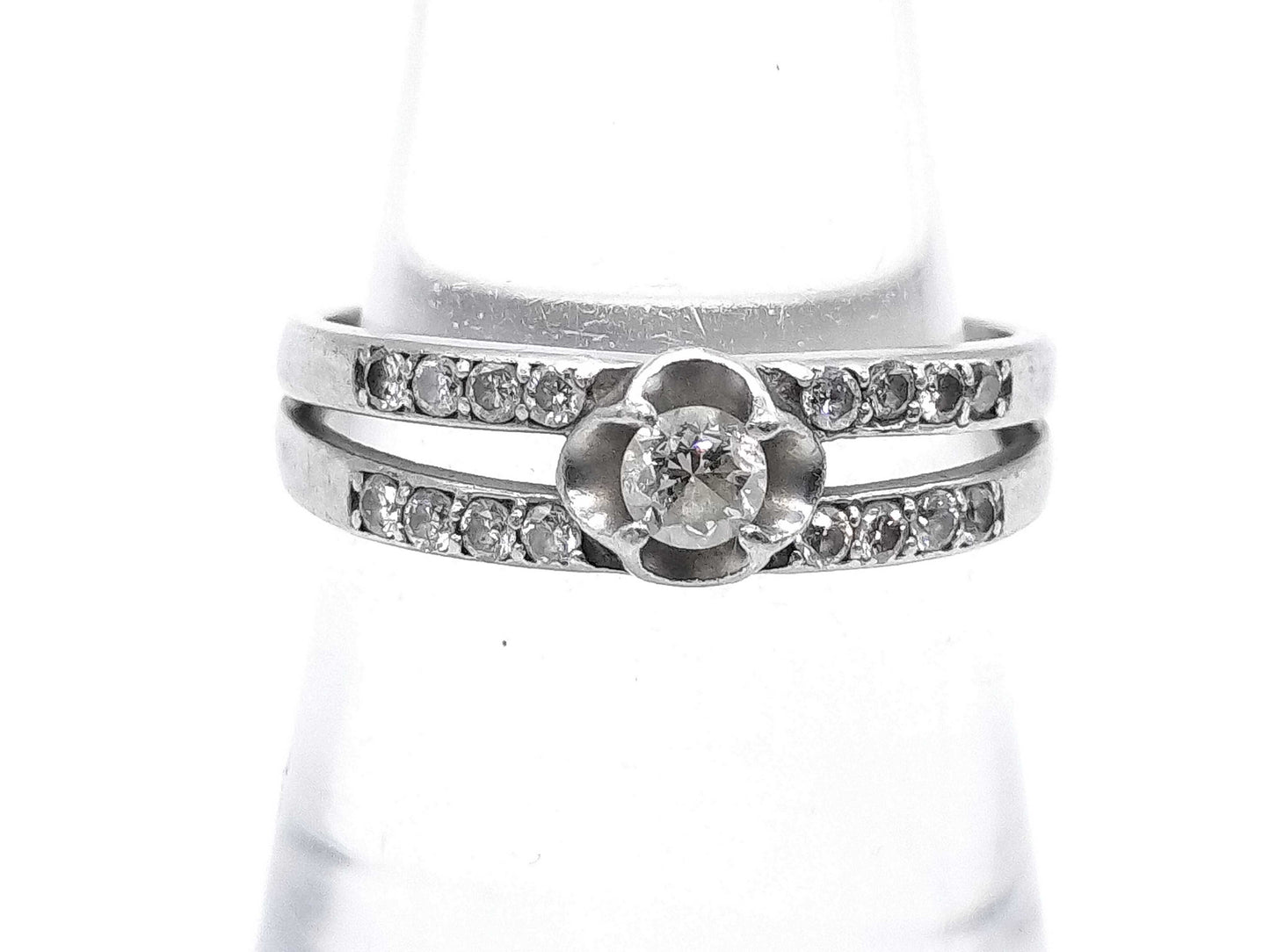 D0.15ct FD0.20ct Pt900 4.1g Ring