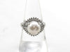 Akoya pearl ring, diameter 9.1mm, D0.75ct, PT850, 8.3g .