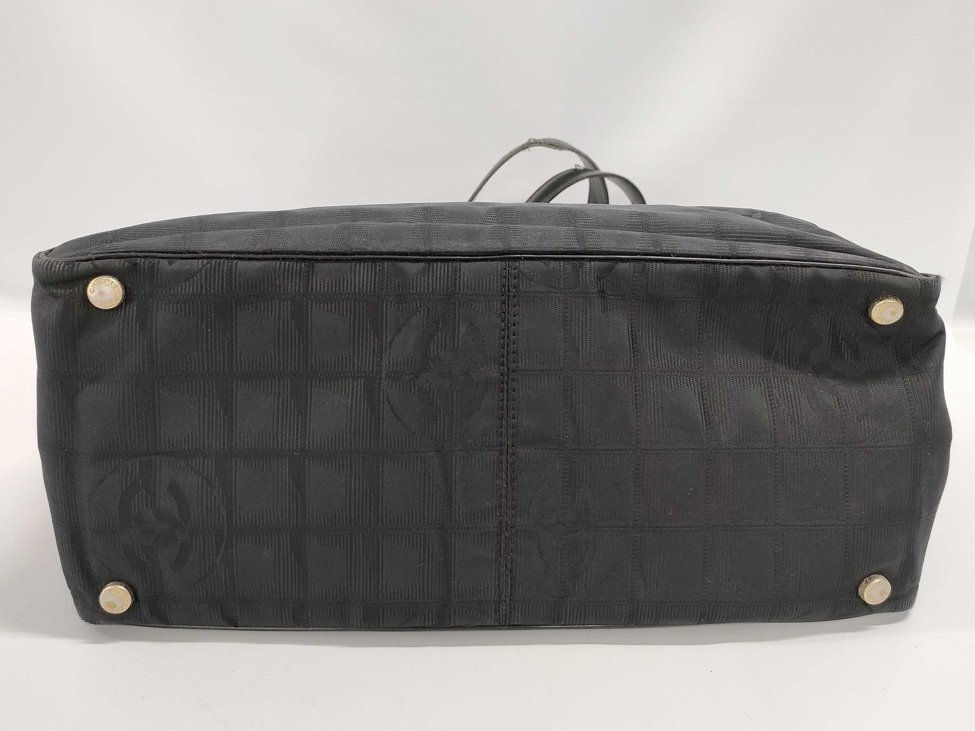 CHANEL New Travel Line Nylon x Leather Tote Bag Black