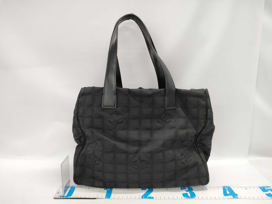 CHANEL New Travel Line Nylon x Leather Tote Bag Black
