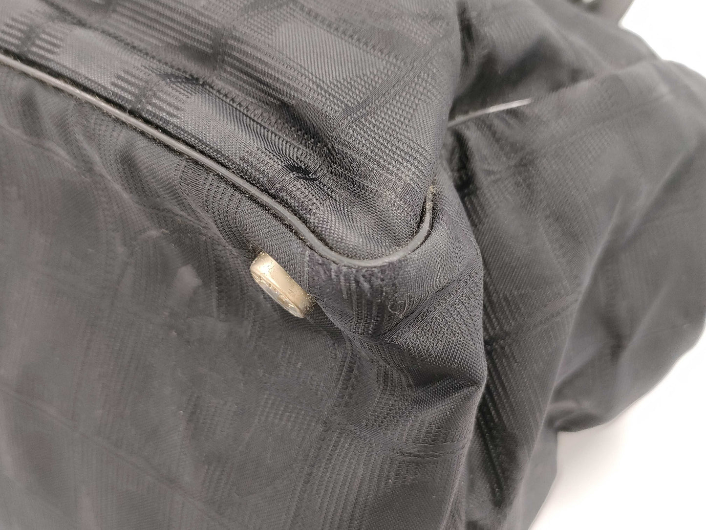 CHANEL New Travel Line Nylon x Leather Tote Bag Black