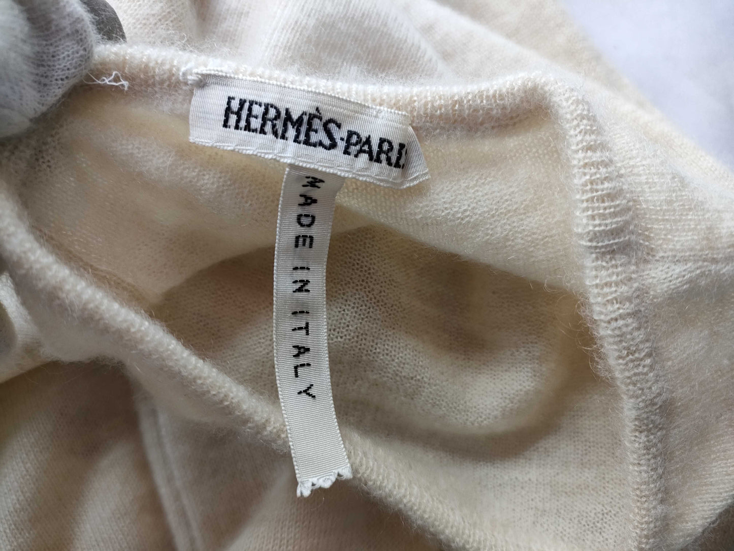 (10462_0076) HERMES Margiela Twill Silk Switch Knit Star Top