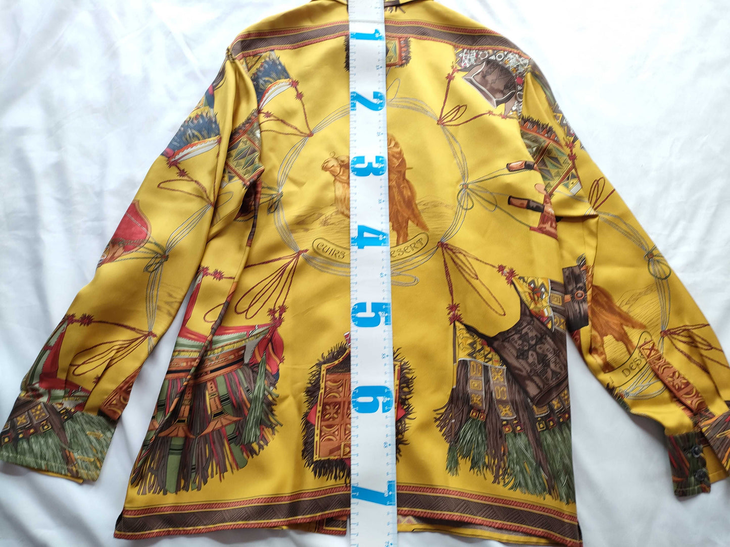 (10462_0075) HERMES Margiella CUIRS DU DESERT Silk Zip Jacket Top