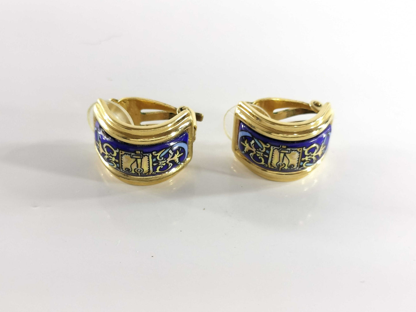 HERMES enamel cloisonné earrings