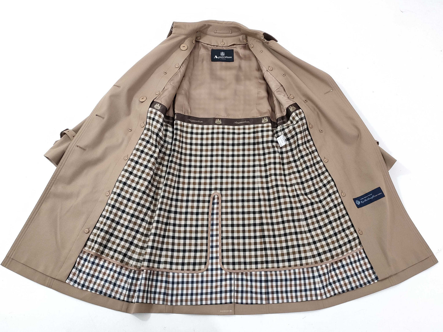 Aquascutum Wool Trench Coat/Beige Coat