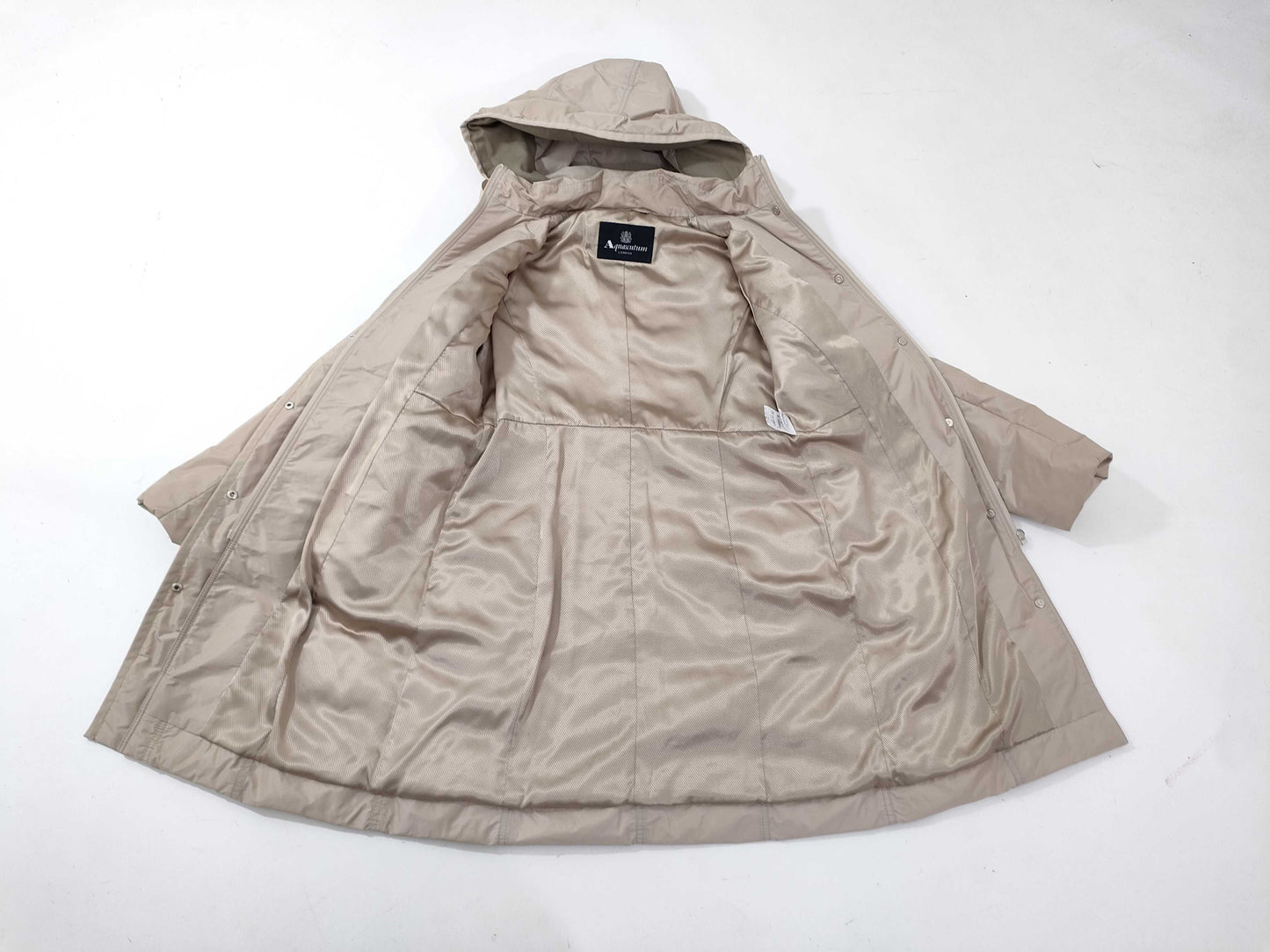 Aquascutum / Hooded Down Coat / Beige Coat