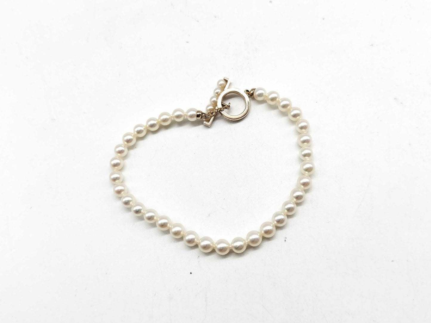 TASAKI Akoya Pearl Bracelet/Bangle, Approx. 4.0mm Diameter, 18K Gold, 5.2g