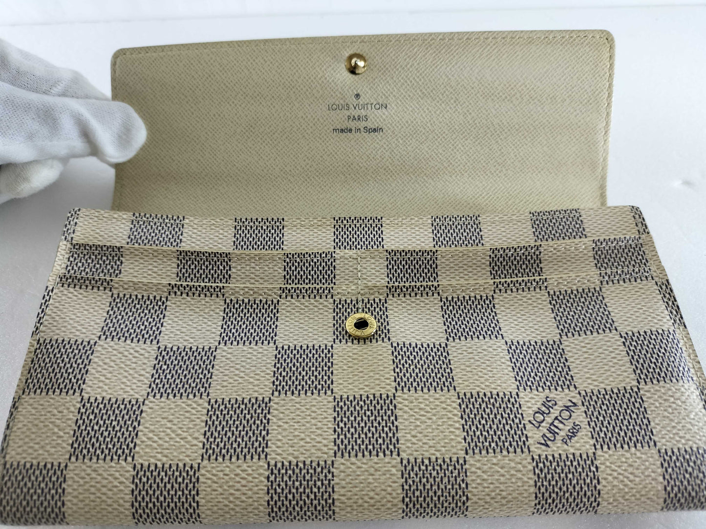 LOUIS VUITTON Damier Azur Portefeuille Sarah Wallet