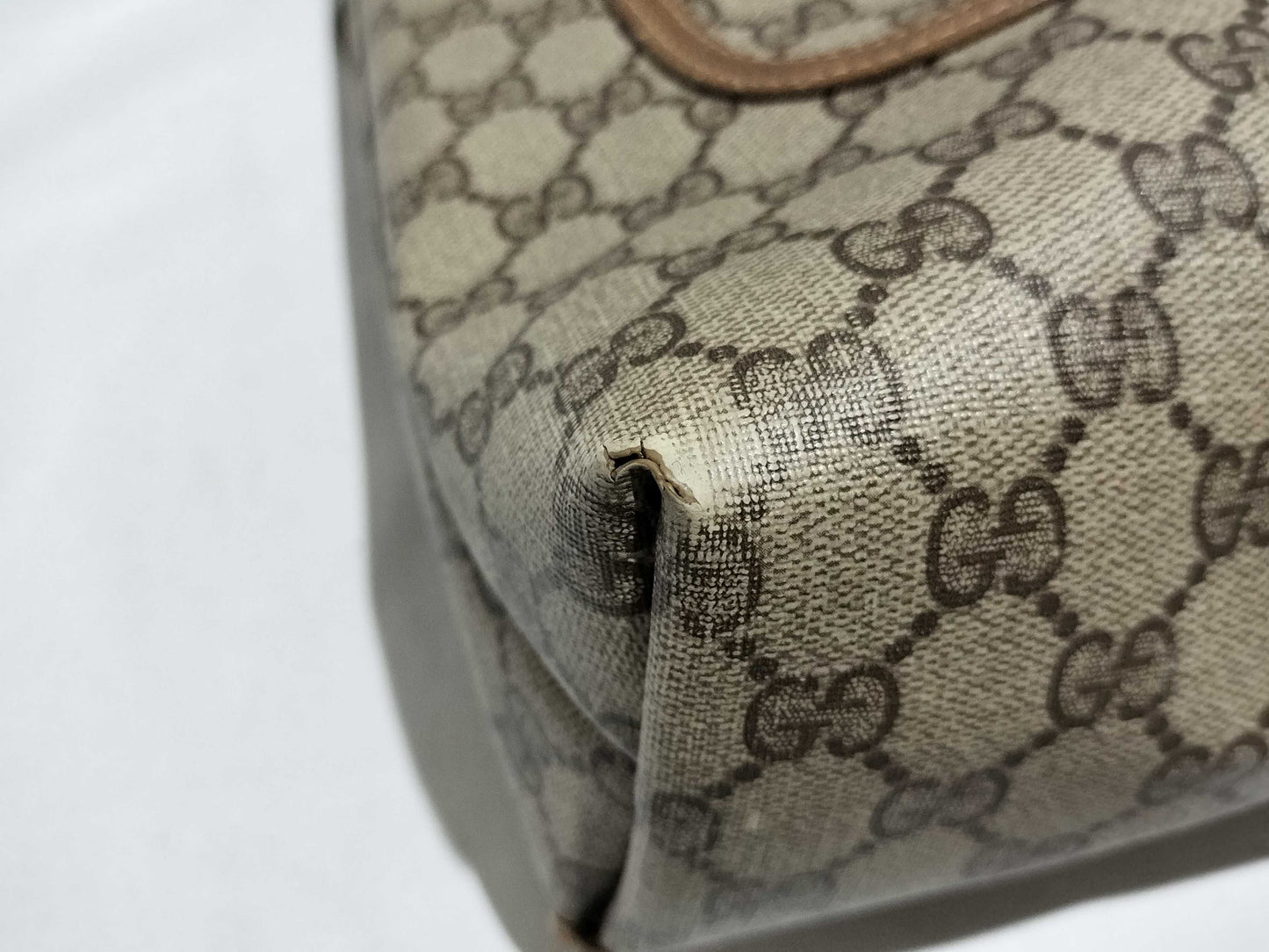 GUCCI GG Supreme 39.02003 PVC Old Sherry Tote Bag