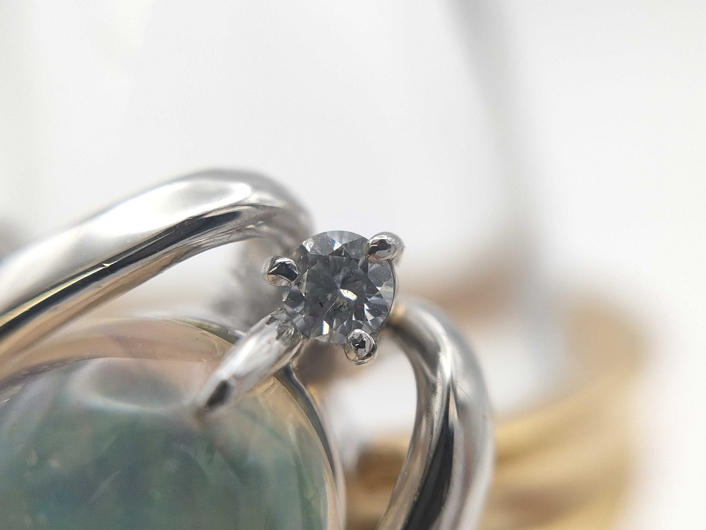 WOP 2.55ct D 0.11ct/0.09ct K18/PT900 8.4g Ring