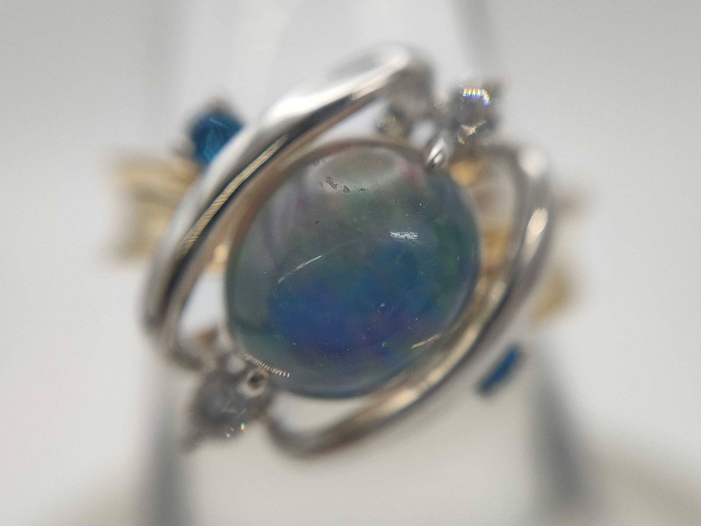 WOP 2.55ct D 0.11ct/0.09ct K18/PT900 8.4g Ring