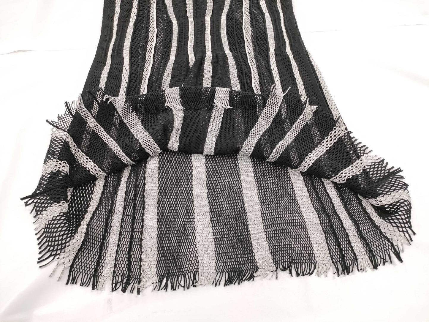 ISSEY MIYAKE see-through black and white dress