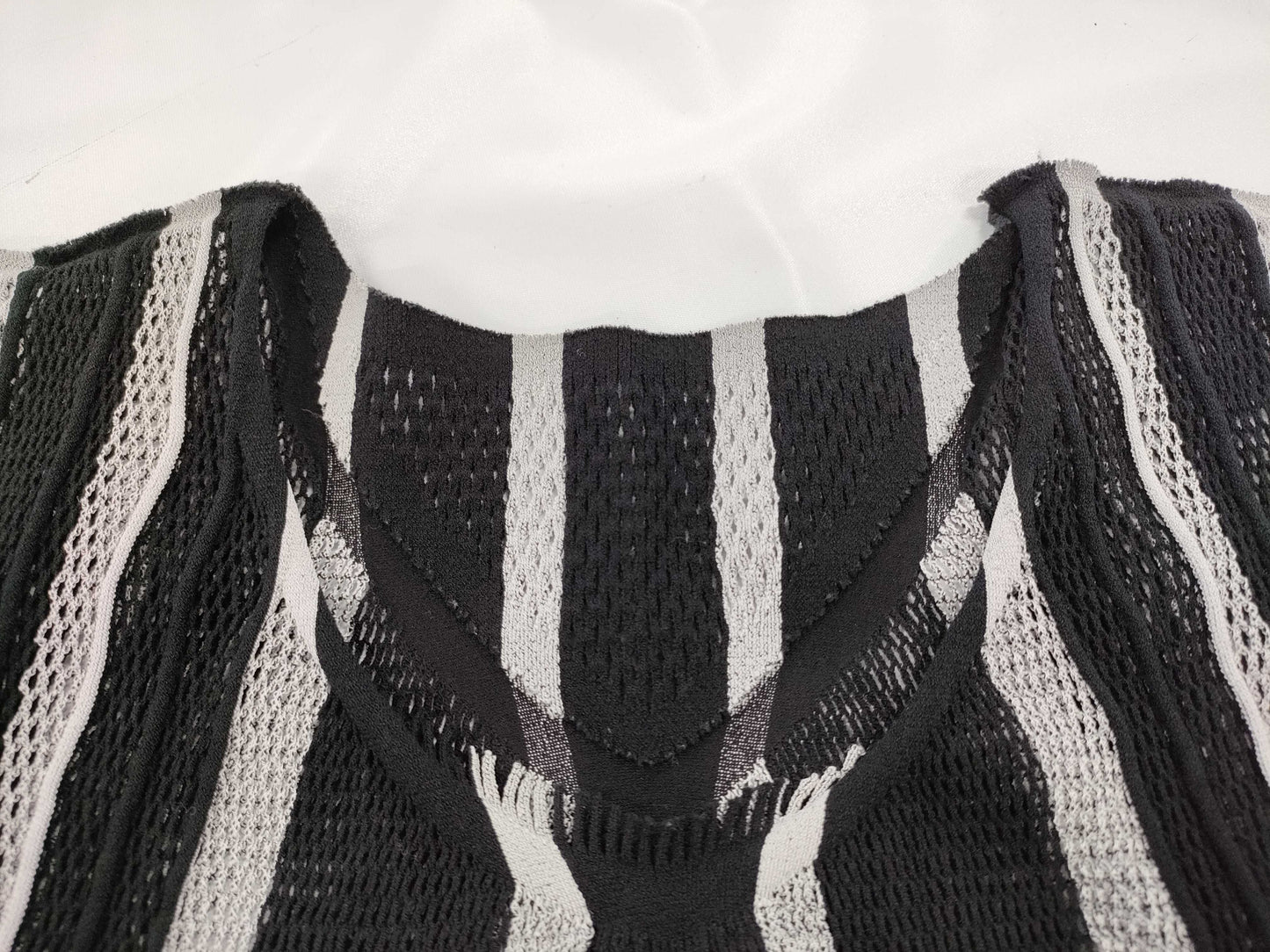 ISSEY MIYAKE see-through black and white dress