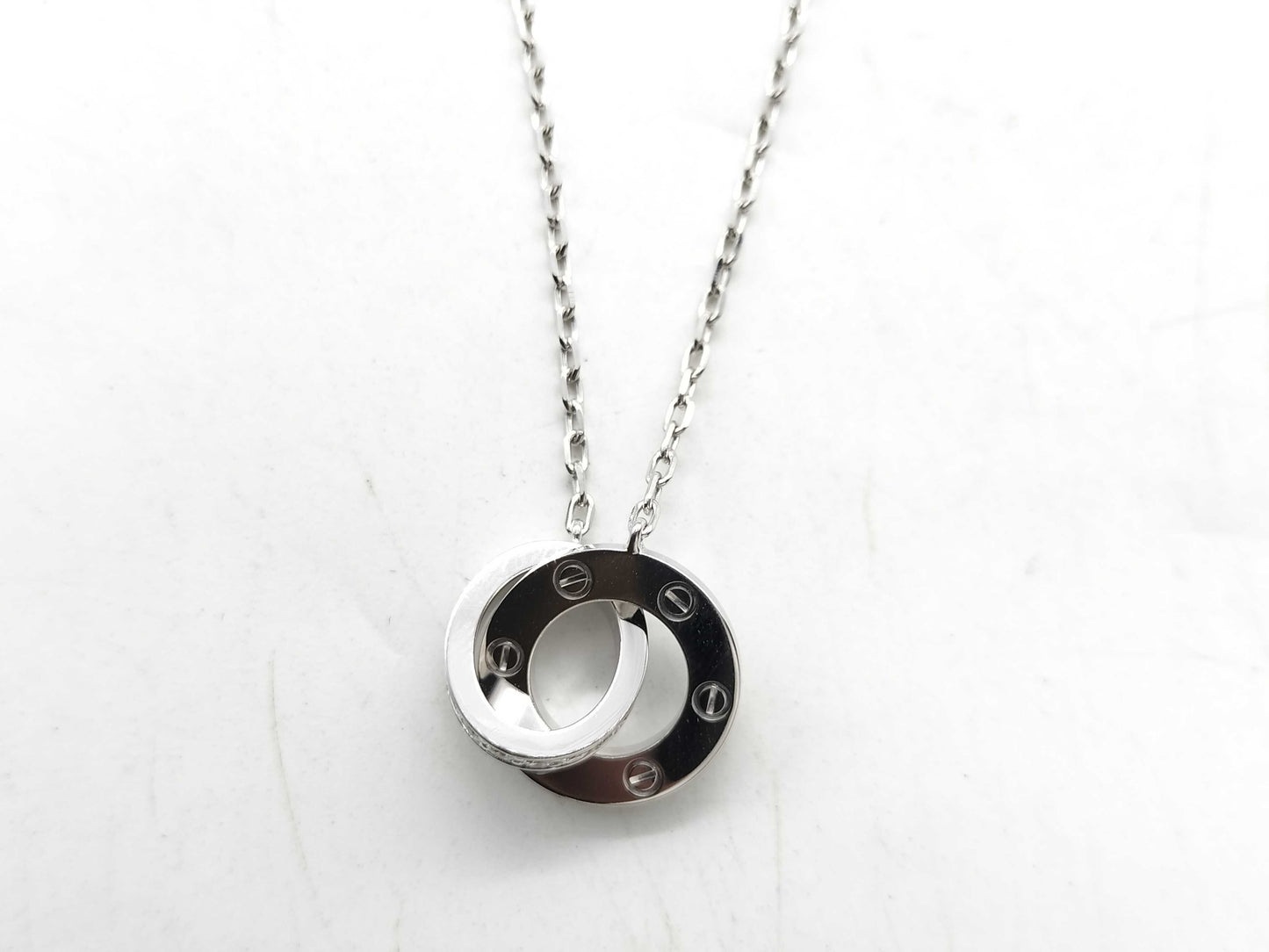 Cartier Love Circle Diamond Necklace in WG Au750, 5.6g
