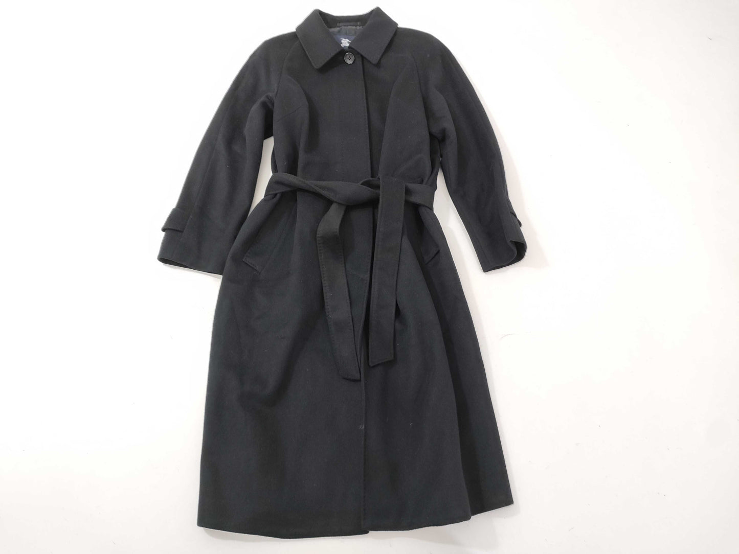 BURBERRY Long Coat, Black Cashmere, Considering Model Year