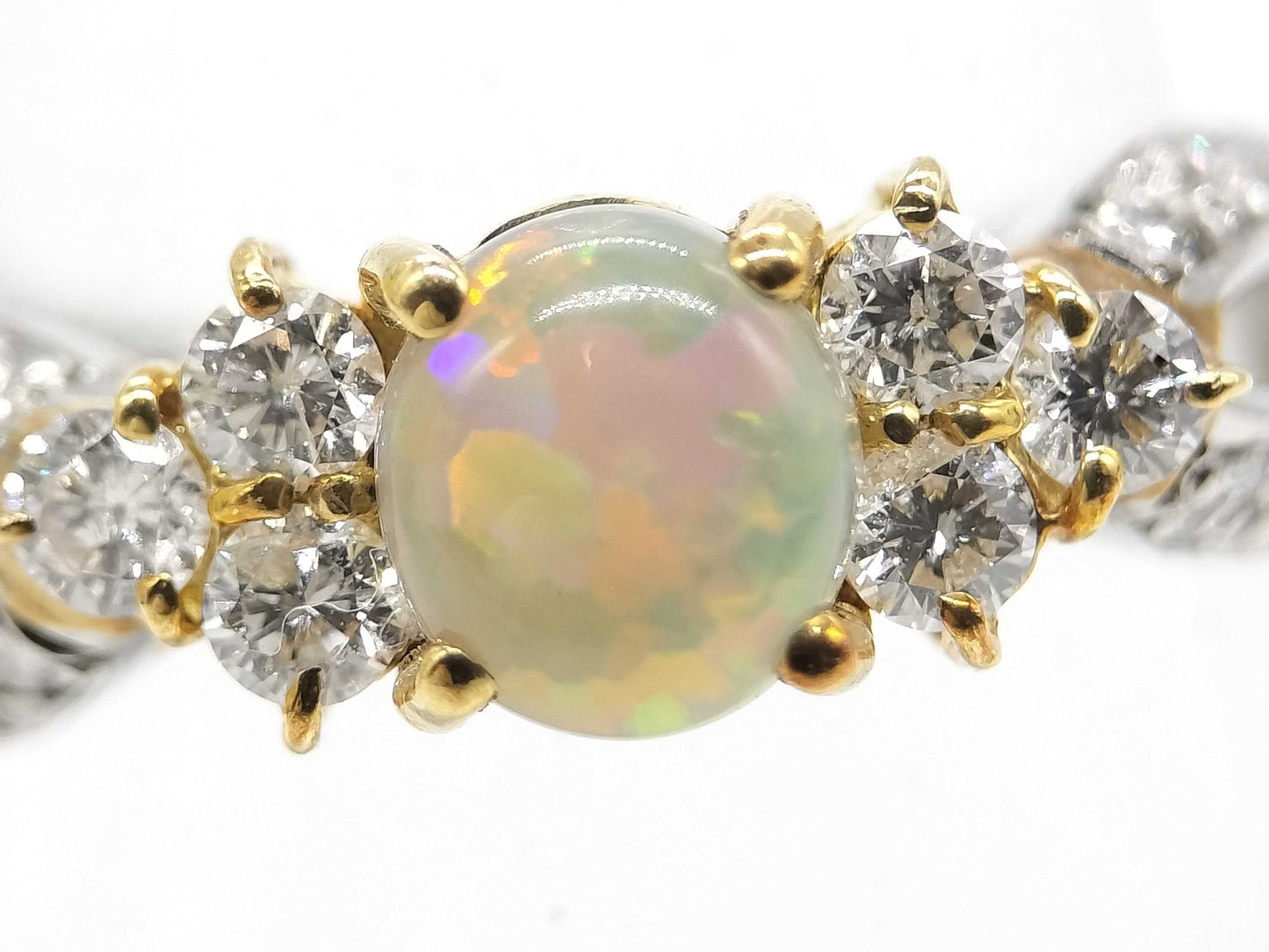Opal D0.44ct PT900/K18 4.2g Ring
