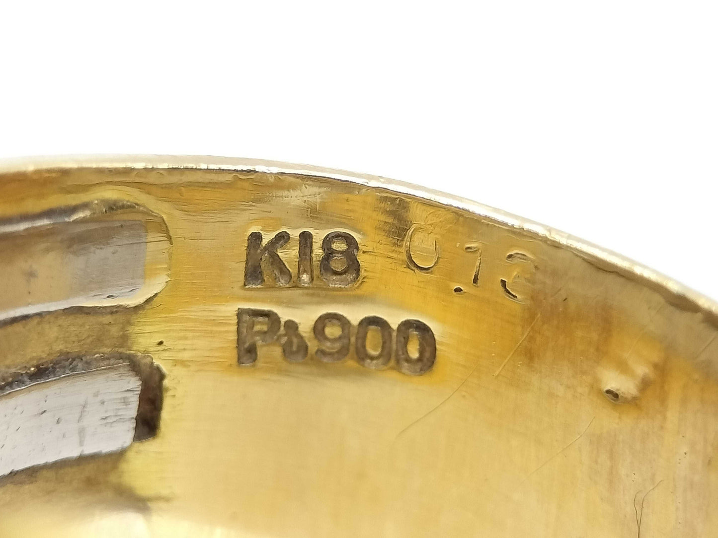 D0.13ct Pt900/K18 10.7g Ring