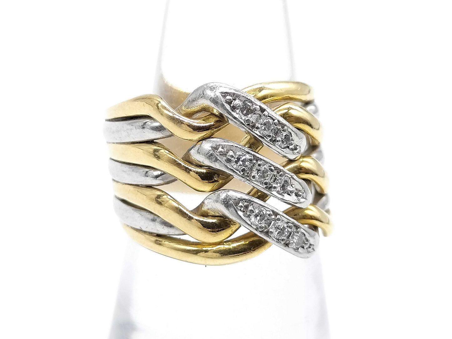 D0.13ct Pt900/K18 10.7g Ring