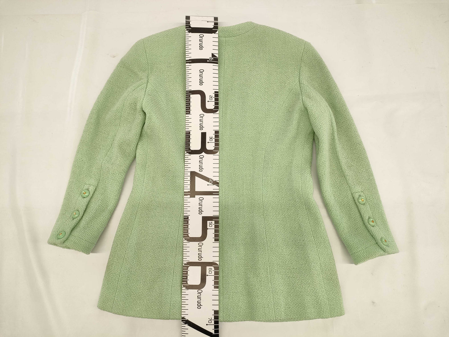 CHANEL Coco Mark Jacket, Light Green, Size 38