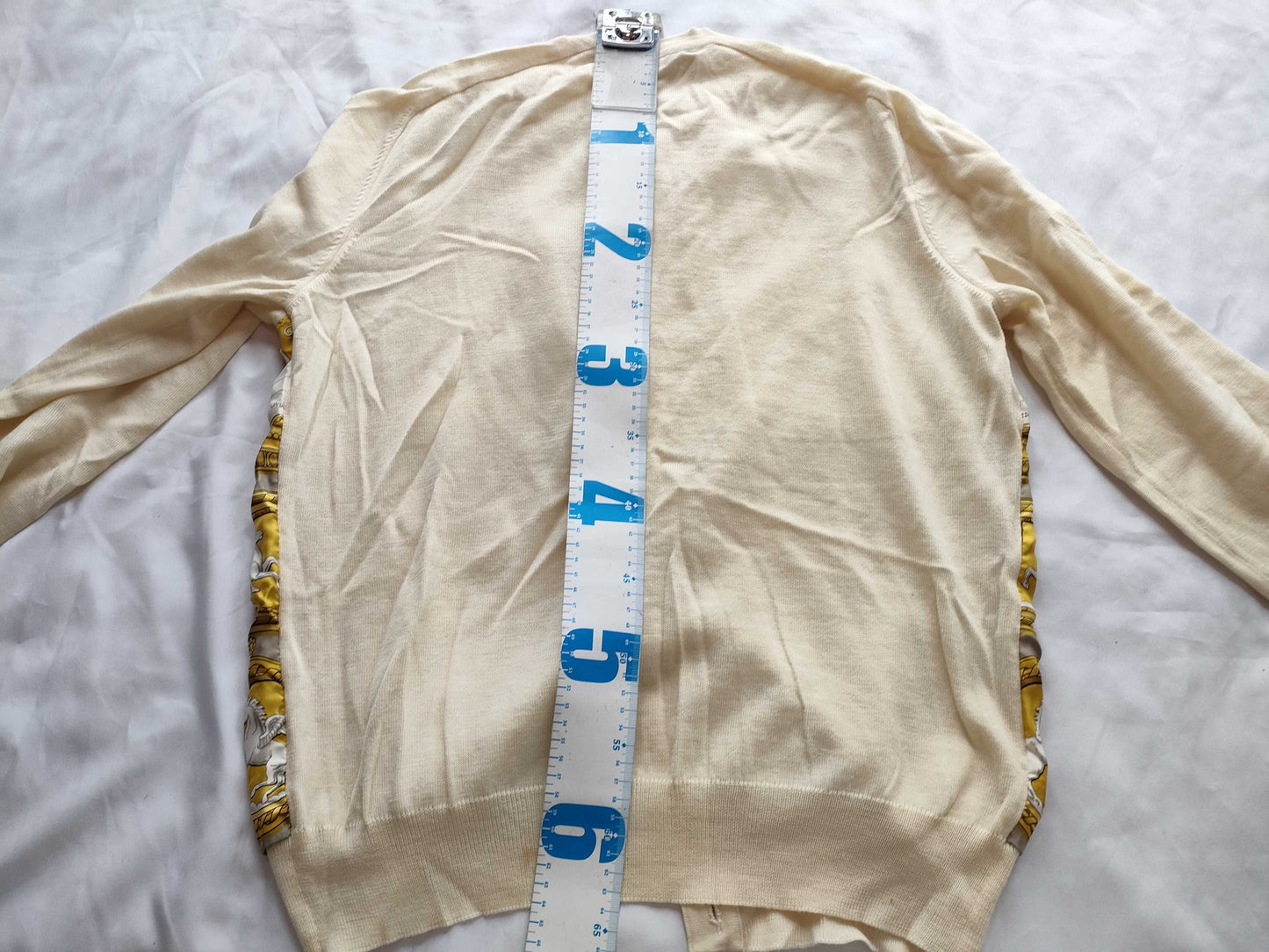 (10462_0094) HERMES Silk Cardigan Serie Centaur Equestrian Cardigan