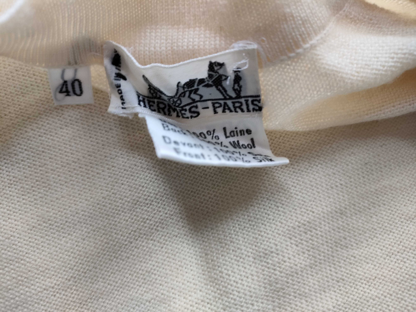 (10462_0094) HERMES Silk Cardigan Serie Centaur Equestrian Cardigan