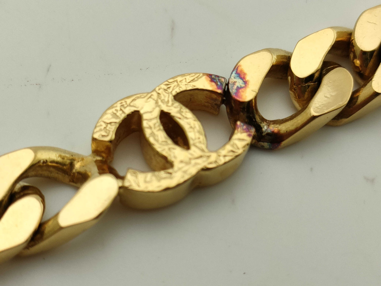 CHANEL 479 Old Curb Chain Bracelet/Bangle
