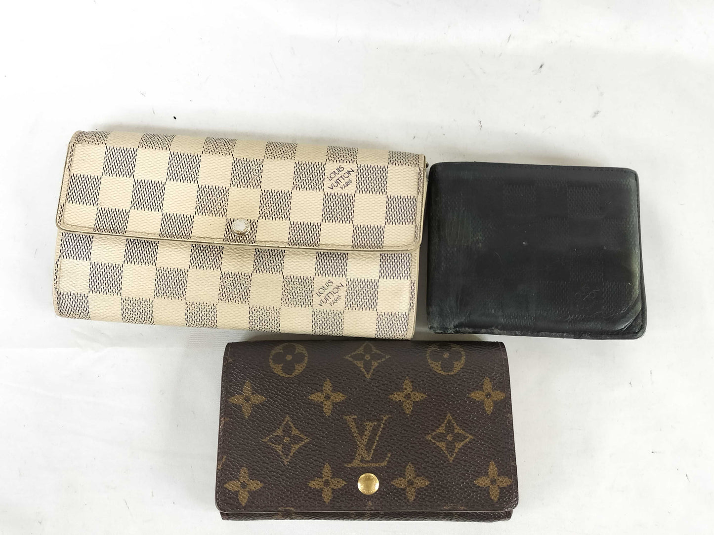 LOUIS VUITTON Monogram Damier Azur Wallet 3-Piece Set