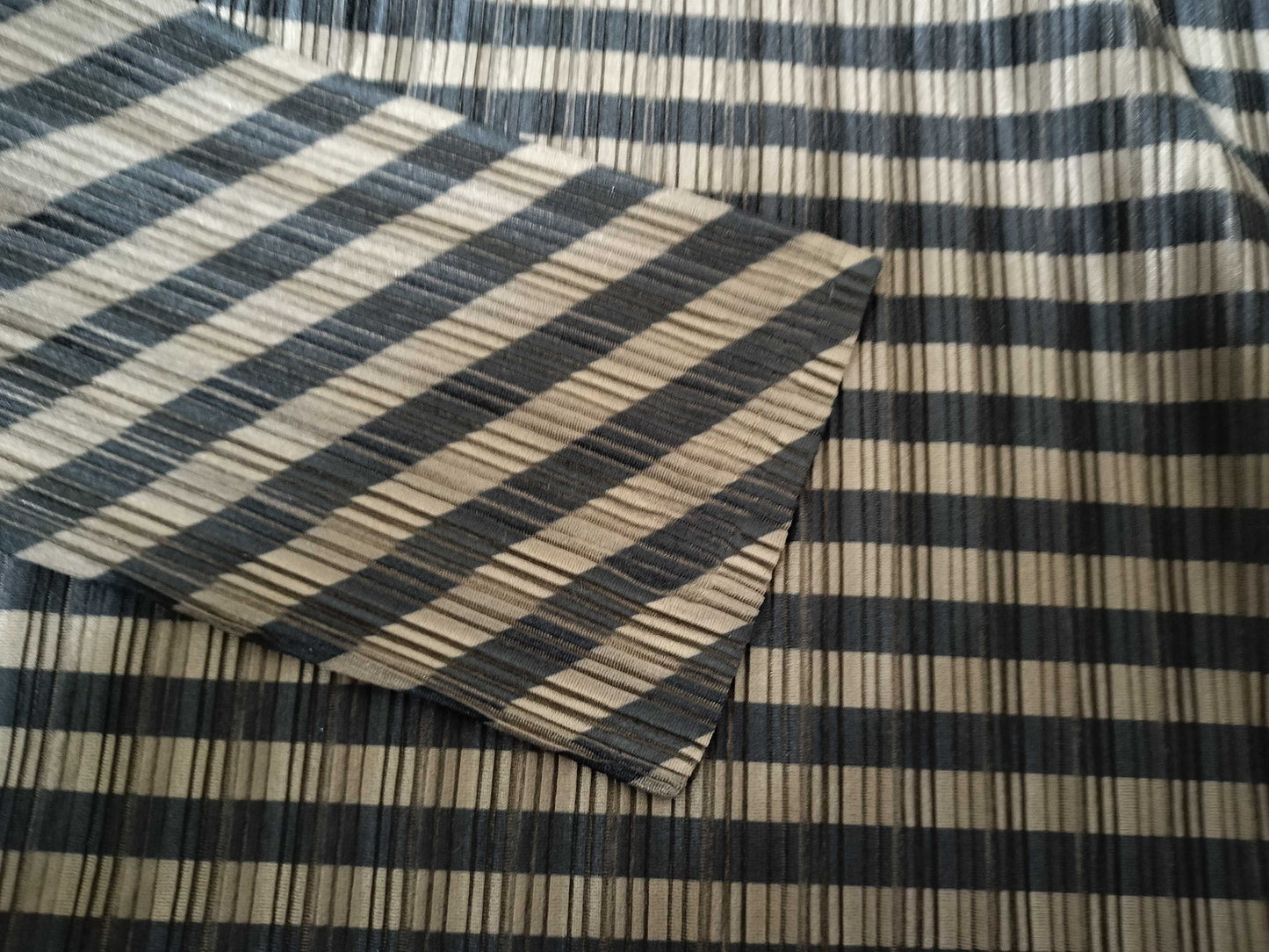 ISSEY MIYAKE Pleats Please Top Turtleneck Striped Top