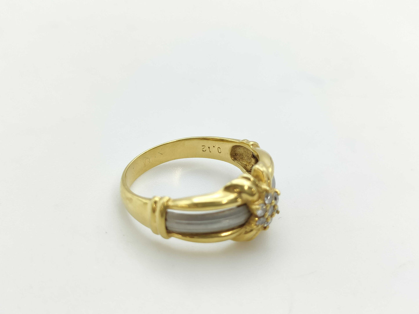 D0.12ct K18/Pt900 4.4g Ring
