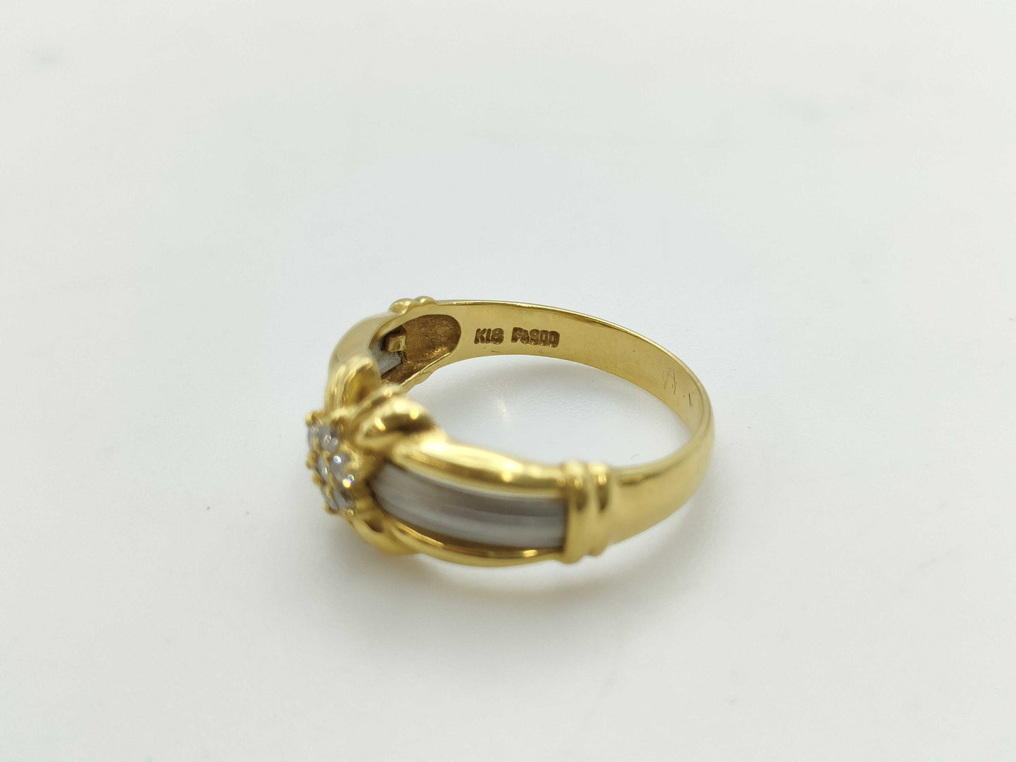 D0.12ct K18/Pt900 4.4g Ring