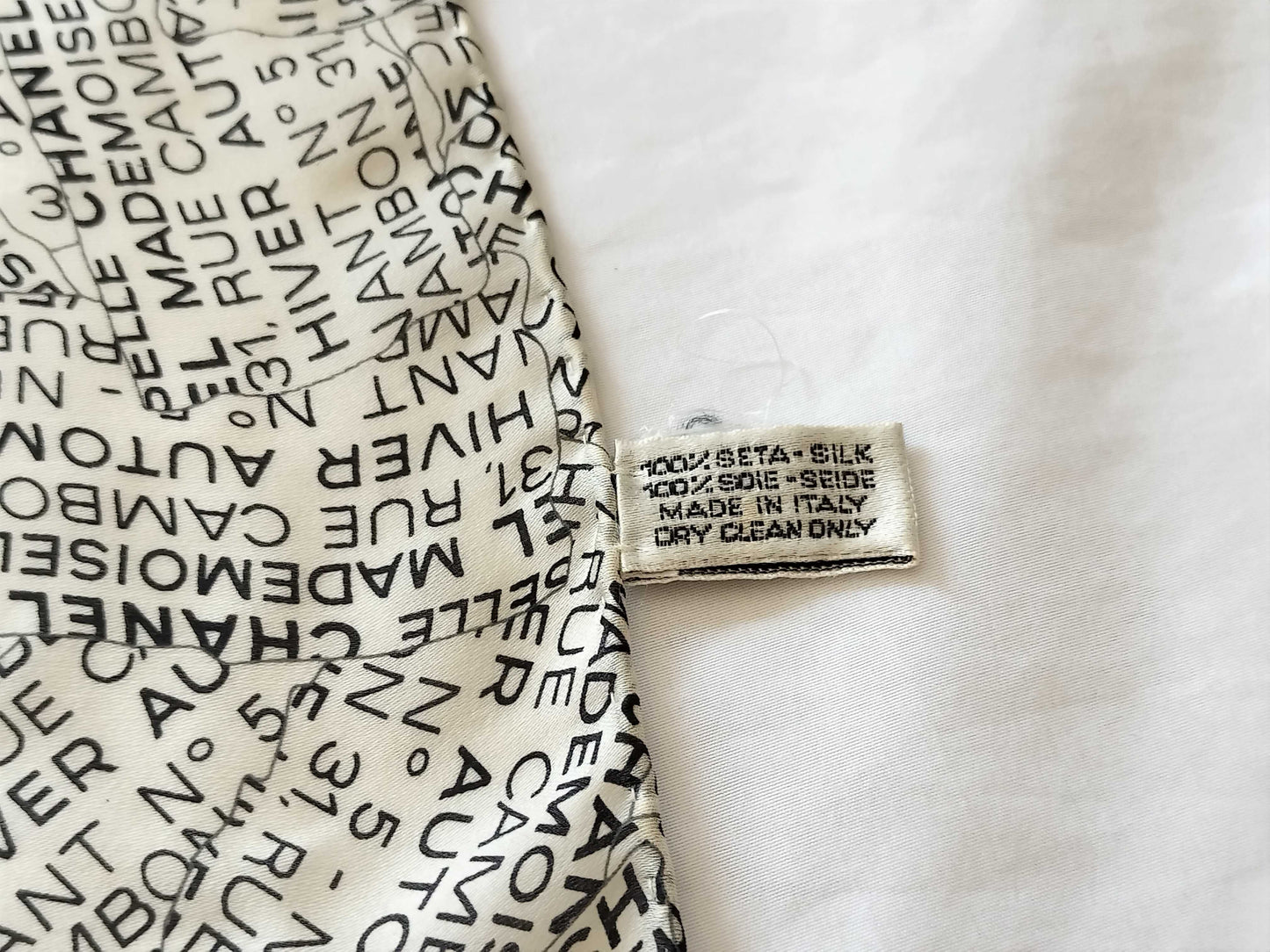 (10462_0142) CHANEL Cocomark Cocomark Logo Monochrome Scarf