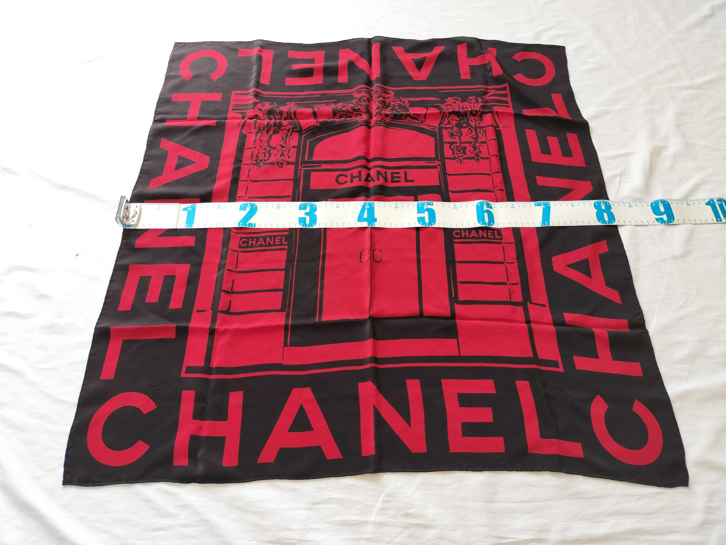 (10462_0143) CHANEL Logo Door Large Format No Tag Scarf
