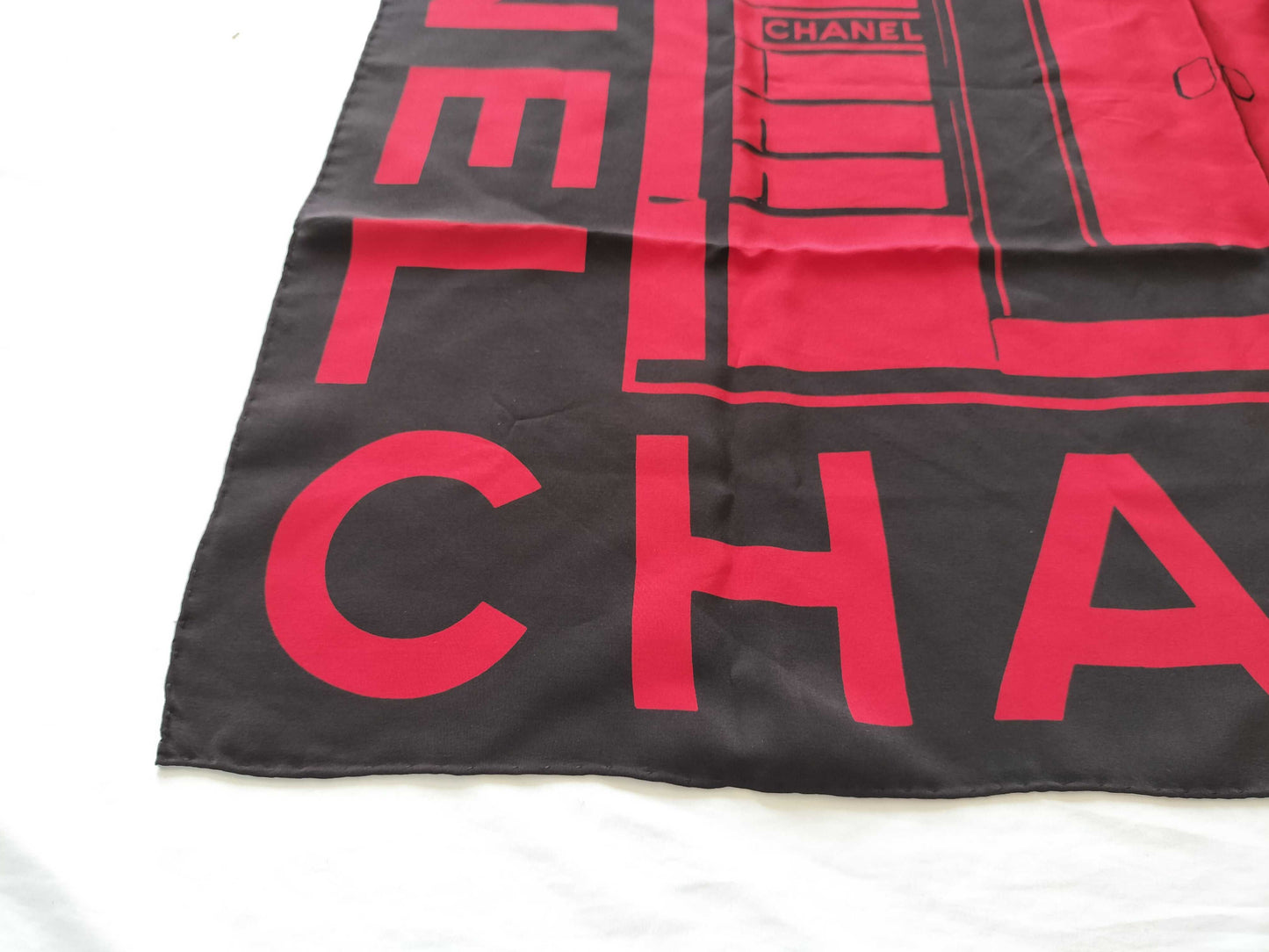 (10462_0143) CHANEL Logo Door Large Format No Tag Scarf