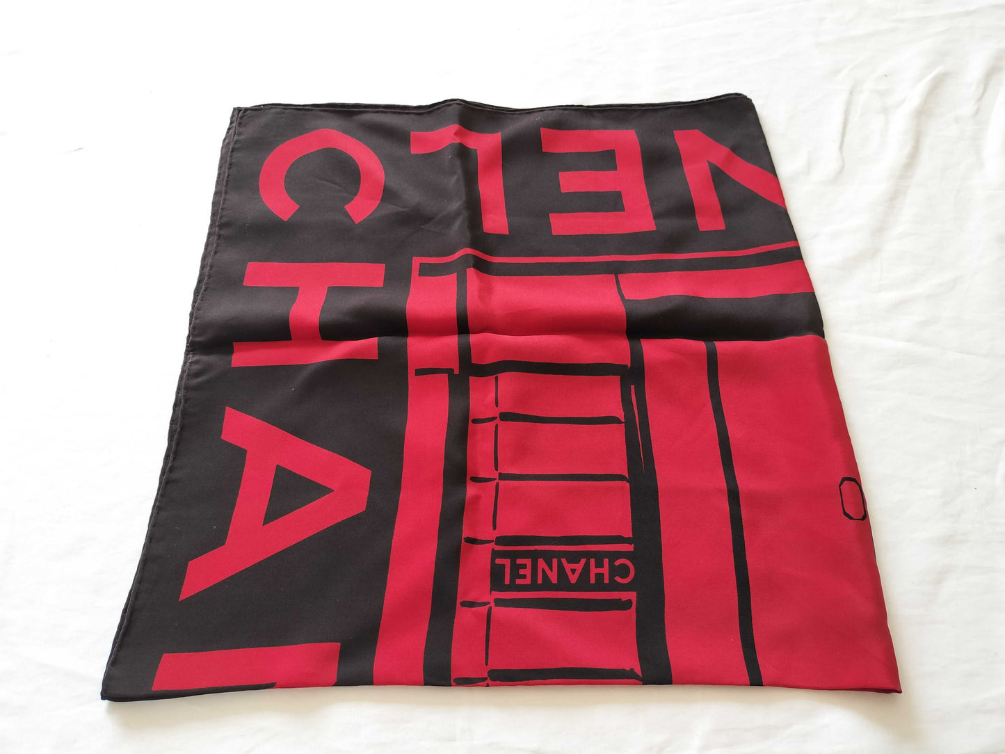 (10462_0143) CHANEL Logo Door Large Format No Tag Scarf