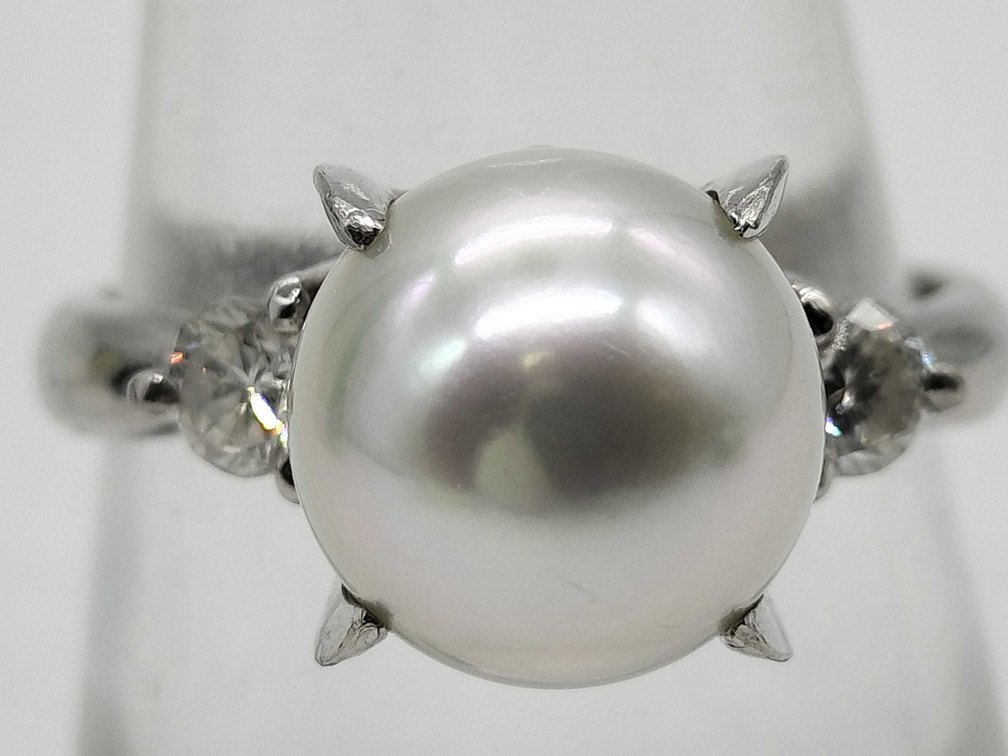 Pearl diameter: approx. 9.4mm, D0.33ct, PT900, 6.3g, Ring