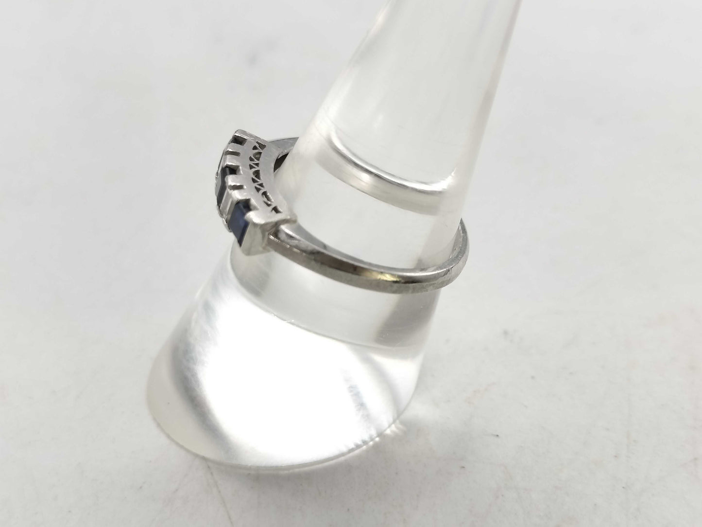 S0.58ct D0.15ct Pt900 4.1g Ring