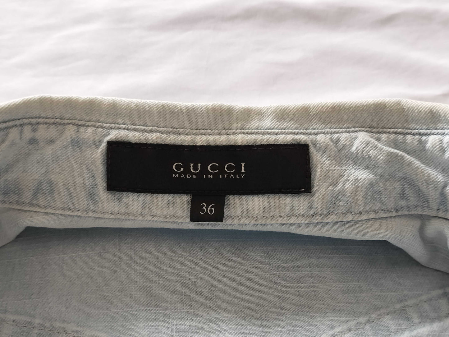 (10462_0164) GUCCI GUCCI Denim Western Shirt Snap Button Shirt