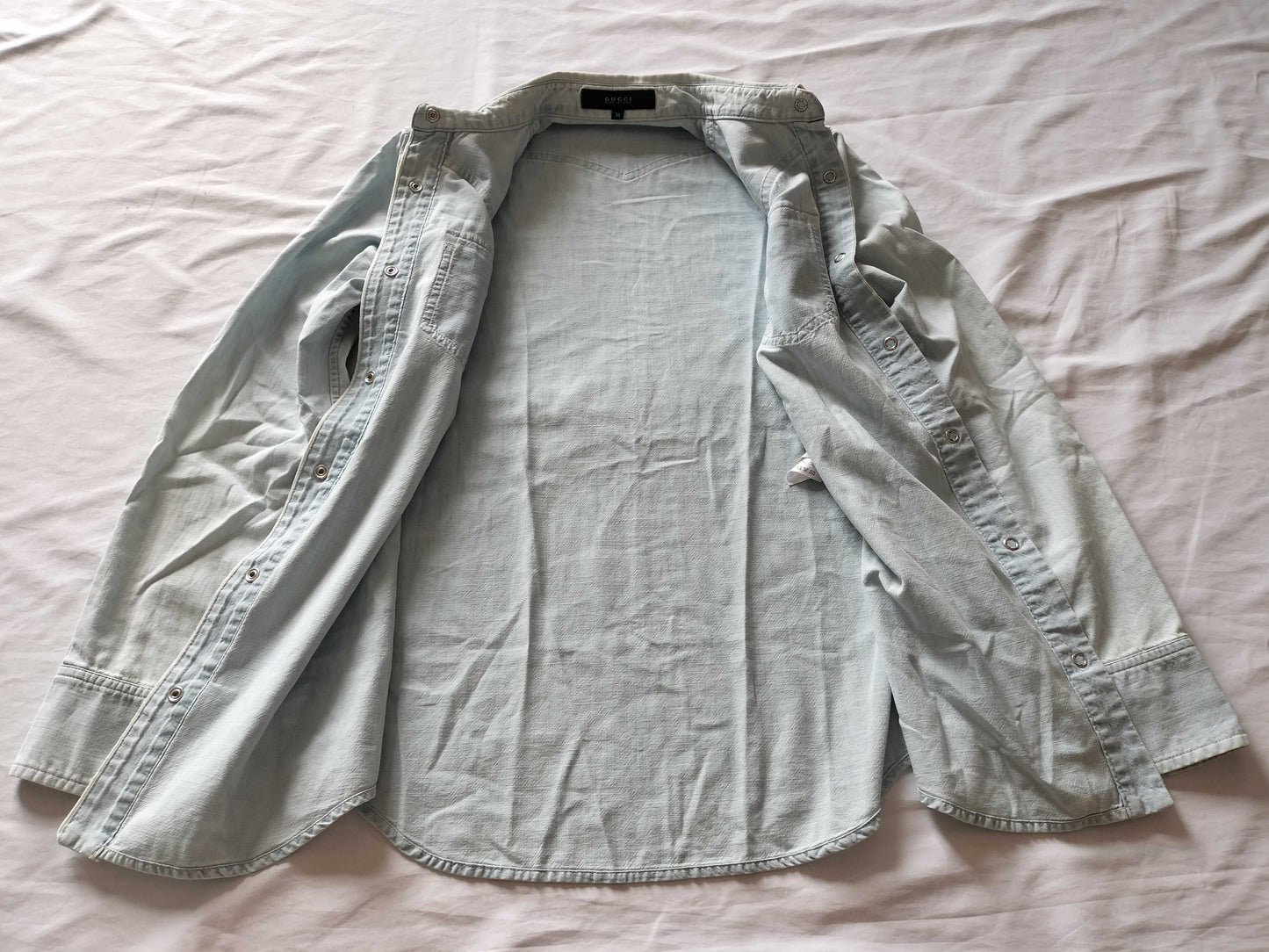 (10462_0164) GUCCI GUCCI Denim Western Shirt Snap Button Shirt