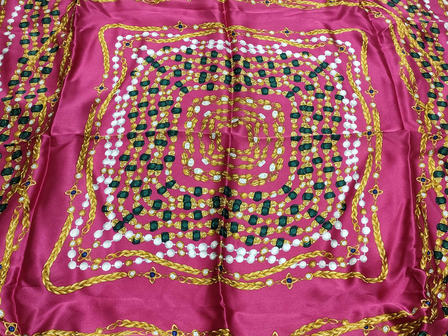 CHANEL Tagless Coco Jewelry Pattern Scarf*2