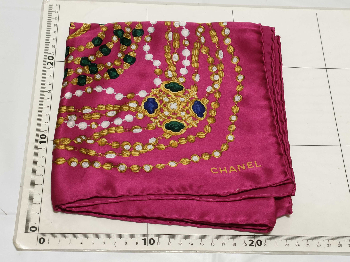CHANEL Tagless Coco Jewelry Pattern Scarf*2