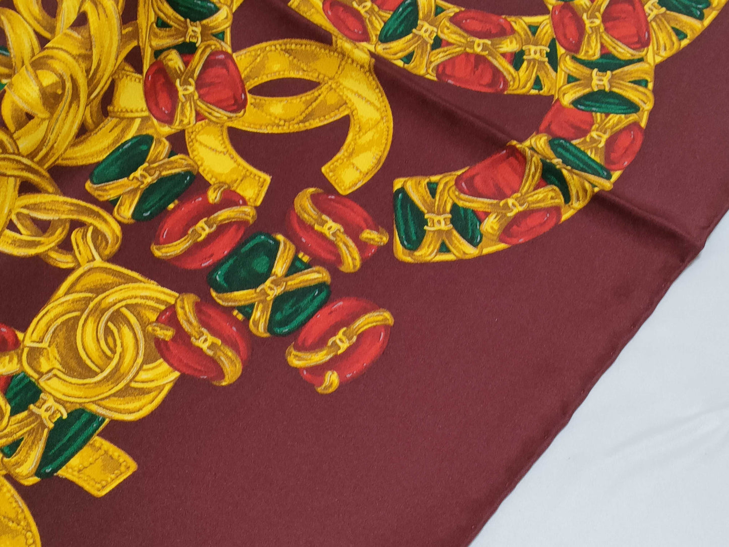CHANEL Tagless Coco Jewelry Pattern Scarf*2