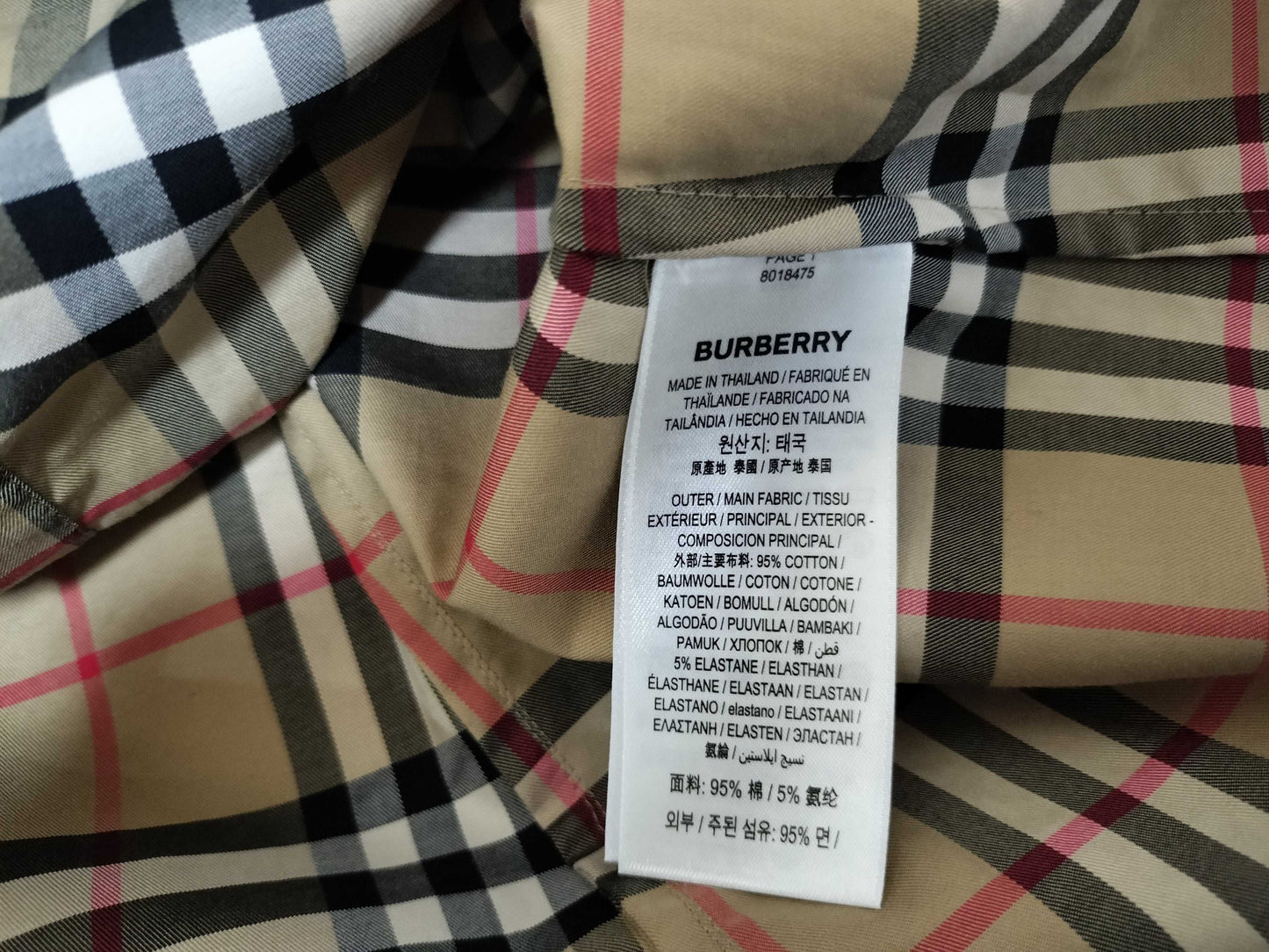 BURBERRY Nova Check Long Sleeve Shirt