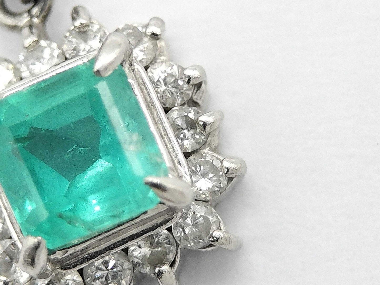 E0.30ct D0.12ct Pt900 1.3g Pendant Top