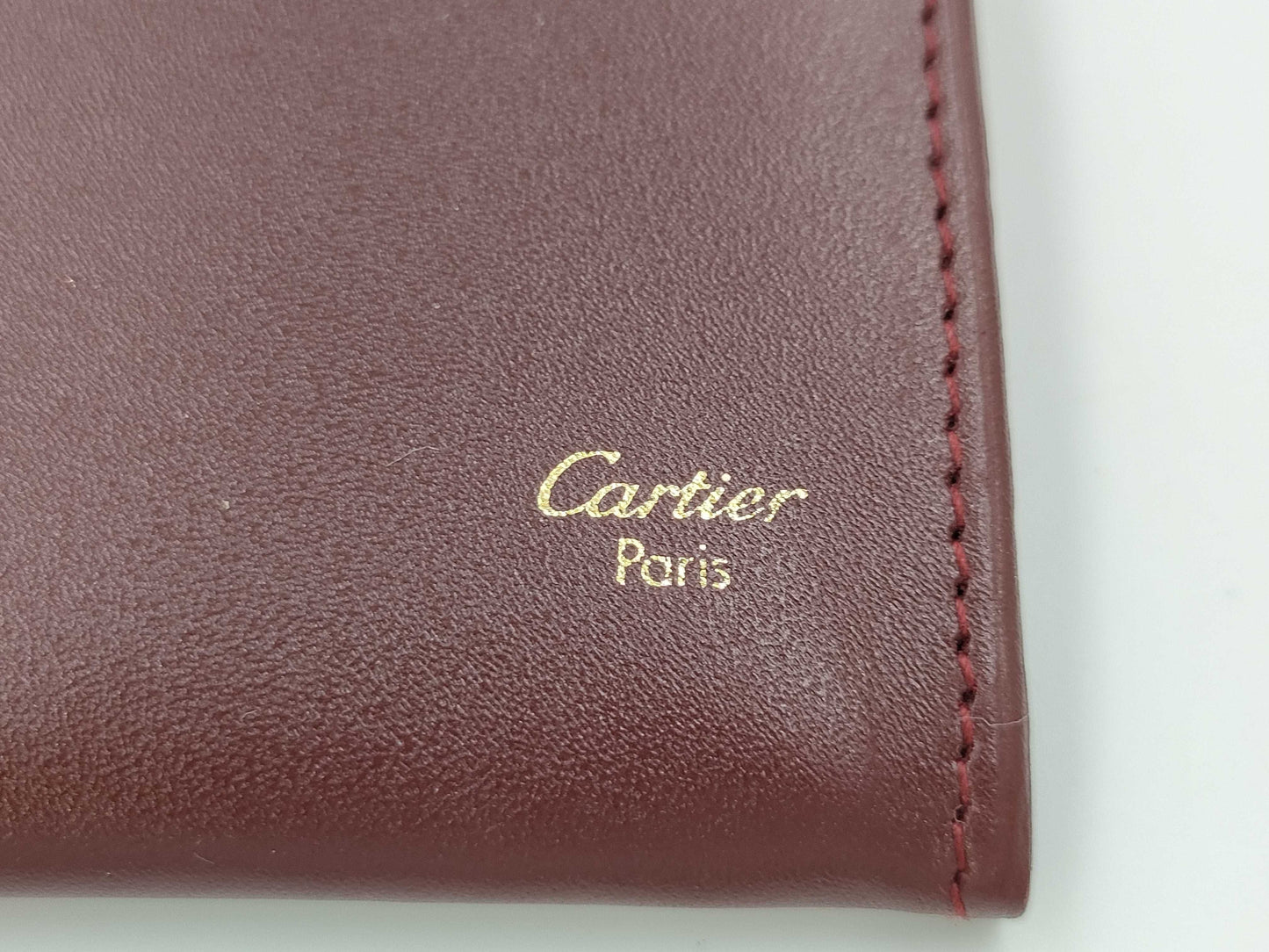 (10461_0055) Cartier Mast Mastline Card Case/Pass Case Bordeaux Unused Items with Box Card Case, Pass Case, Business Card Holder