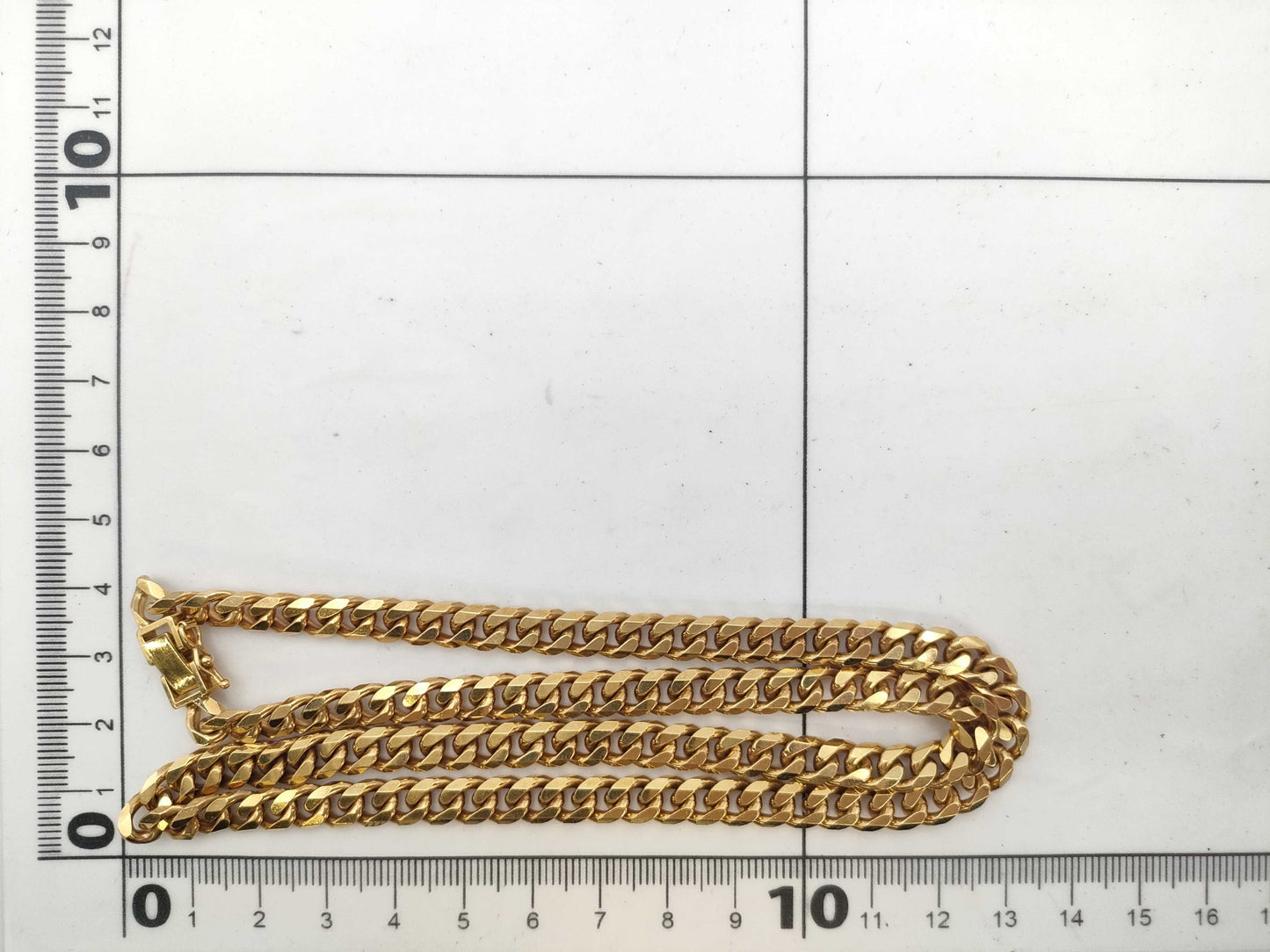 8-sided single-ring 18K gold necklace, 80.1g